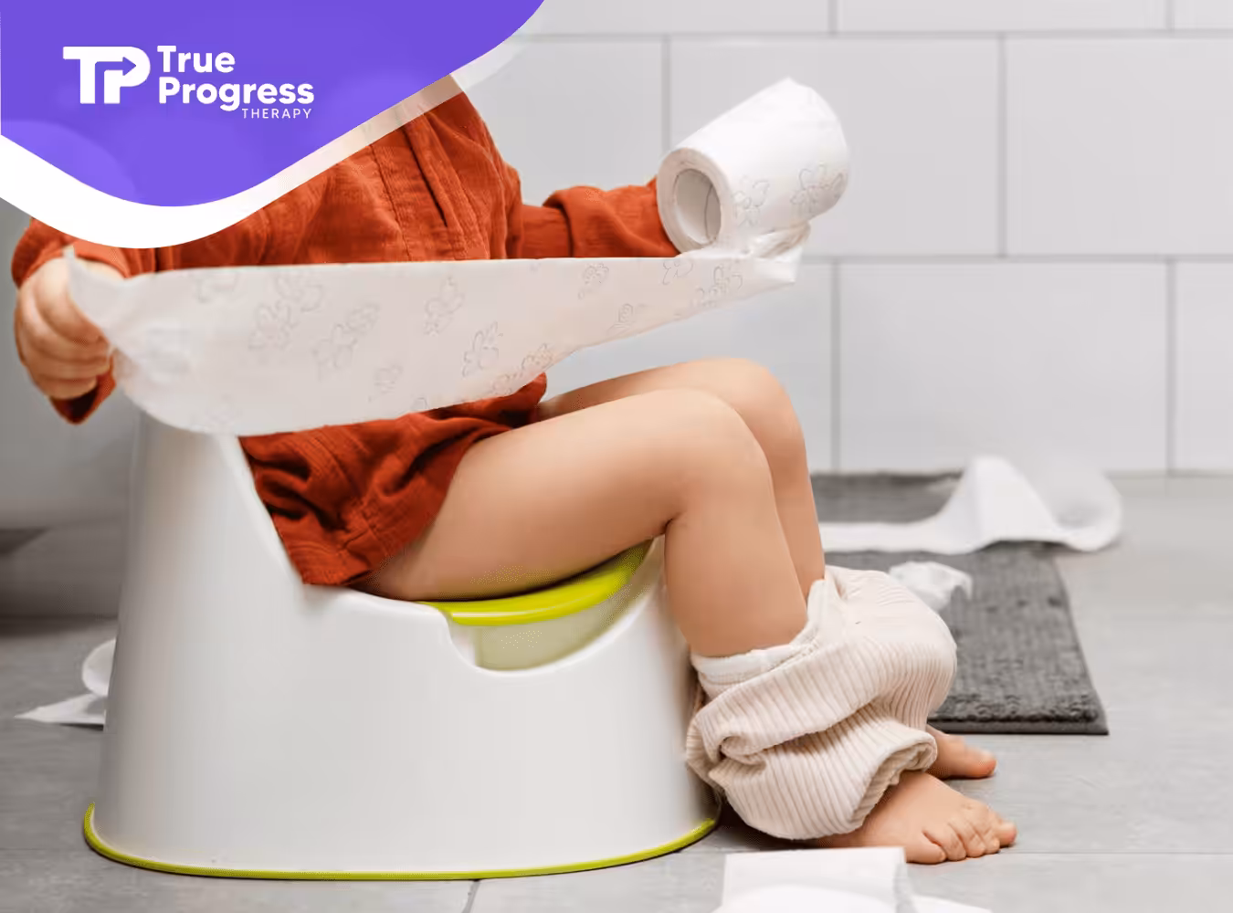 A kid with autism doing potty training