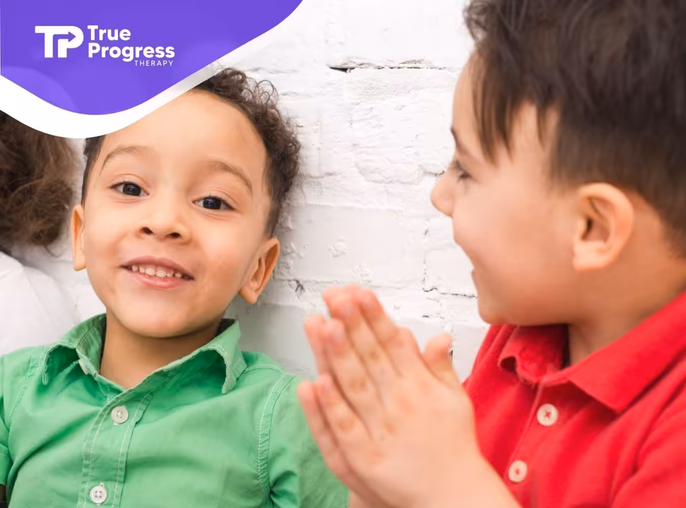 Two autistic boys playing together.