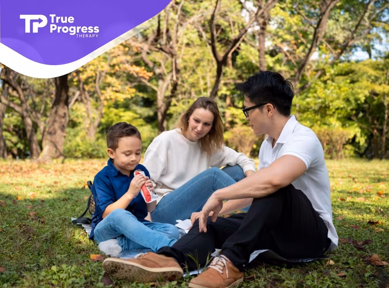 A family enjoying a picnic.