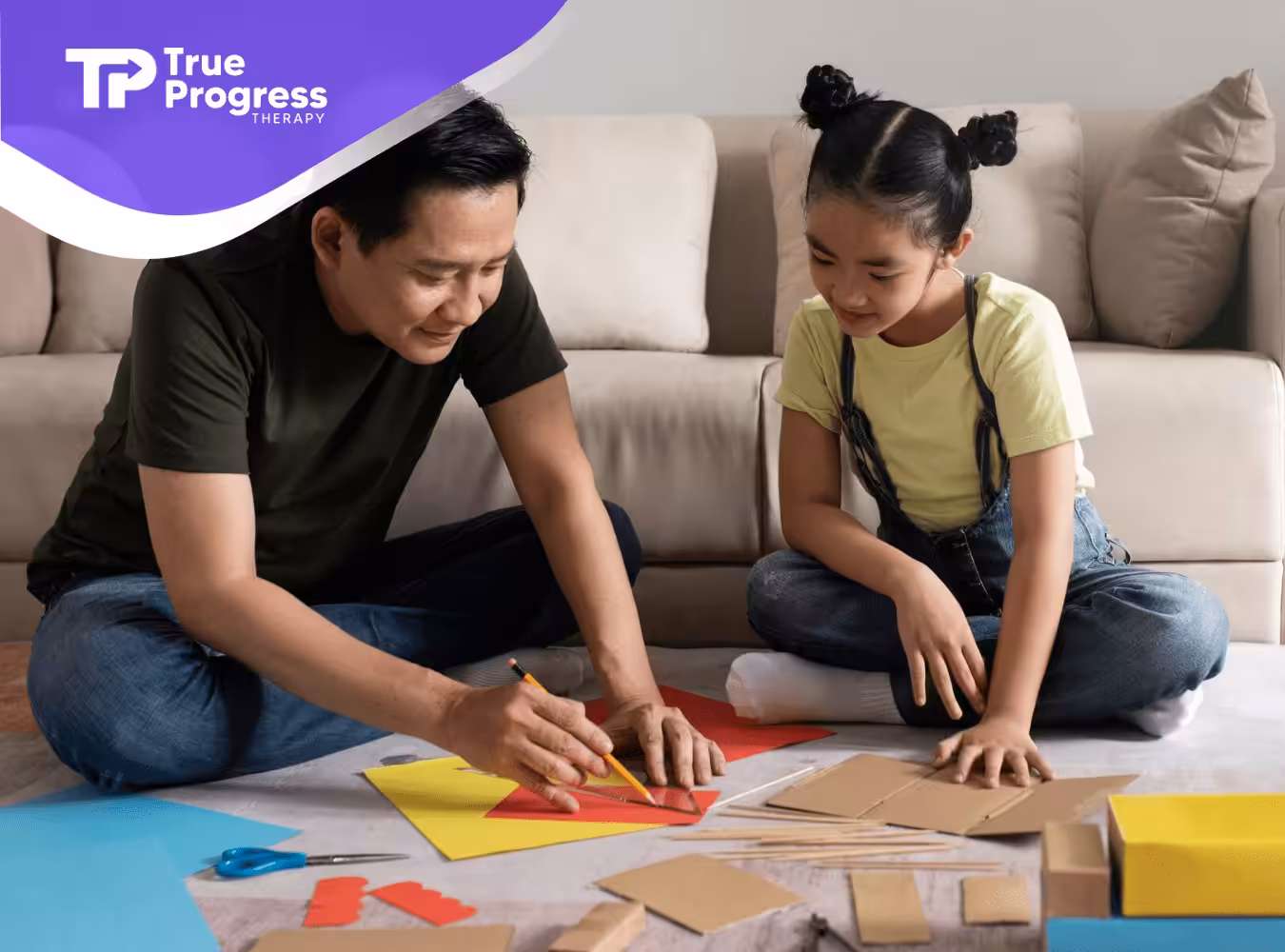 An RBT and a child with autism during ABA therapy